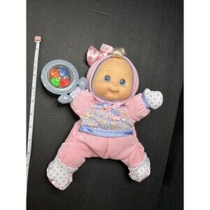 2002 Fisher Price Baby Girl Pink Doll B0577 STUFFED ANIMAL Plush Toy With Rattle